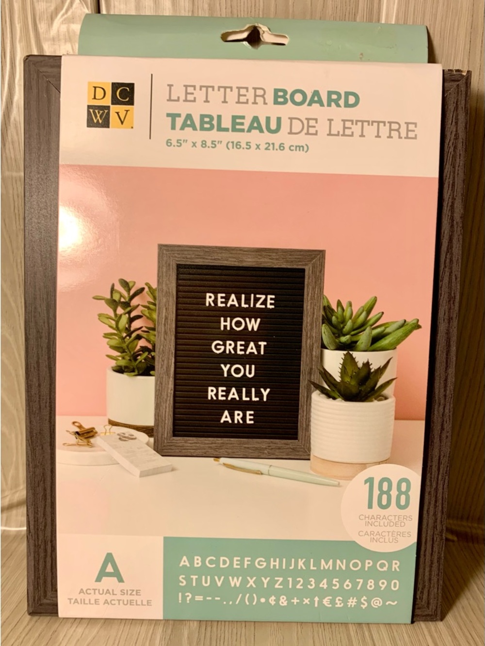 DCWV Letter Board with Gray Frame - Black Letter Panel